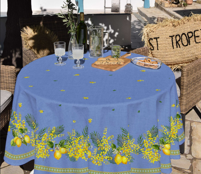 Round Tablecloth Coated (Mimosa & Lemon. 3 colors) - Click Image to Close